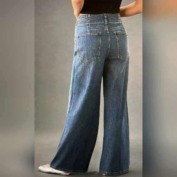 Pilcro Anthropologie Twisted High-Rise Wide-Leg Jeans, Size 31T, NWOT - Picture 5 of 12